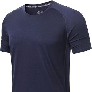 Brand New ZENGVEE Men's Workout Shirts Dry Fit XXL Navy Blue